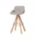DUNAS XS baro kėdė su medinėmis kojomis ir šviesaus audinio sėdyne