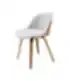 MIDJ Danny S L TS kėdė su balta sėdyne ir medinėmis kojomis, modernus dizainas.